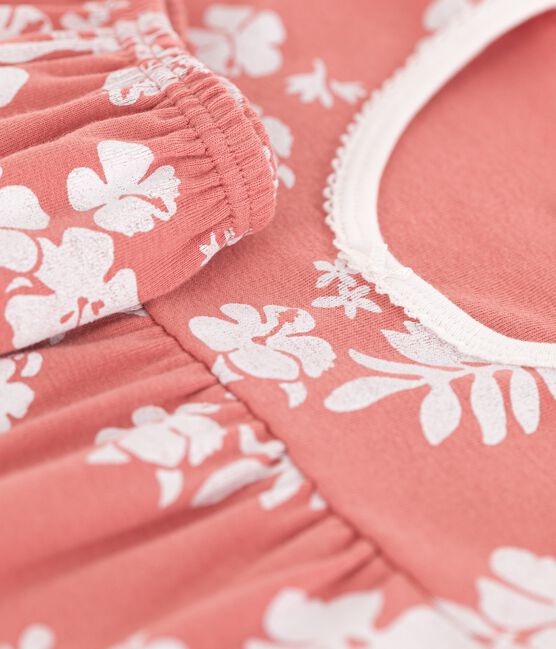 Girls' Hawaiian Cotton Short Pyjamas PAPAYE pink/MULTICO
