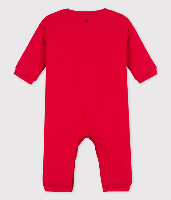 Babies' Organic Cotton Jumpsuit. TERKUIT red