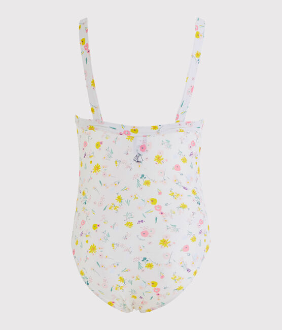 Girl's Eco-Friendly Swimsuit MARSHMALLOW white/MULTICO white