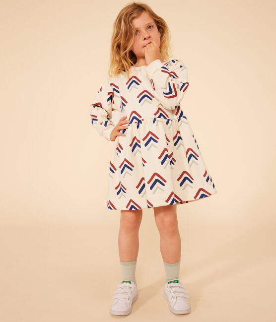 Girls' Printed Long-Sleeved Fleece Dress AVALANCHE+INCOGNITO /MULTICO