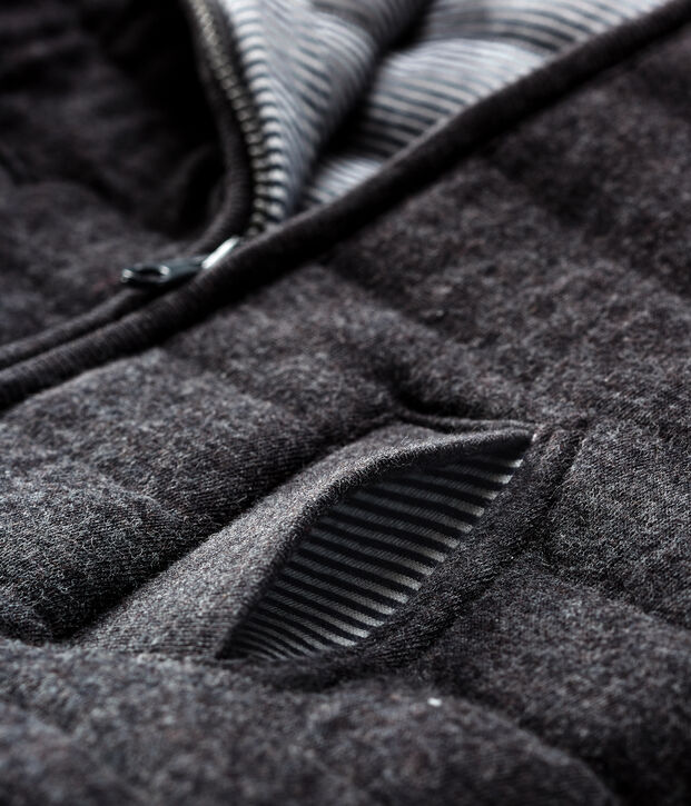Baby Boys' Zip-Up Jacket in Quilted Tube Knit grey