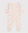 Babies' elephant print cotton pyjama suit MARSHMALLOW white/MULTICO white