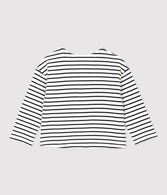Babies' Fleece Cardigan MARSHMALLOW white/SMOKING blue