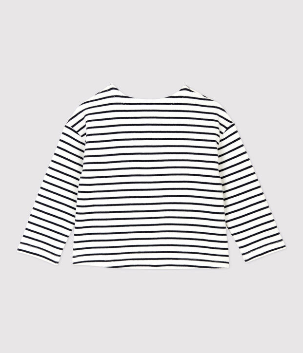 Babies' Fleece Cardigan white/blue