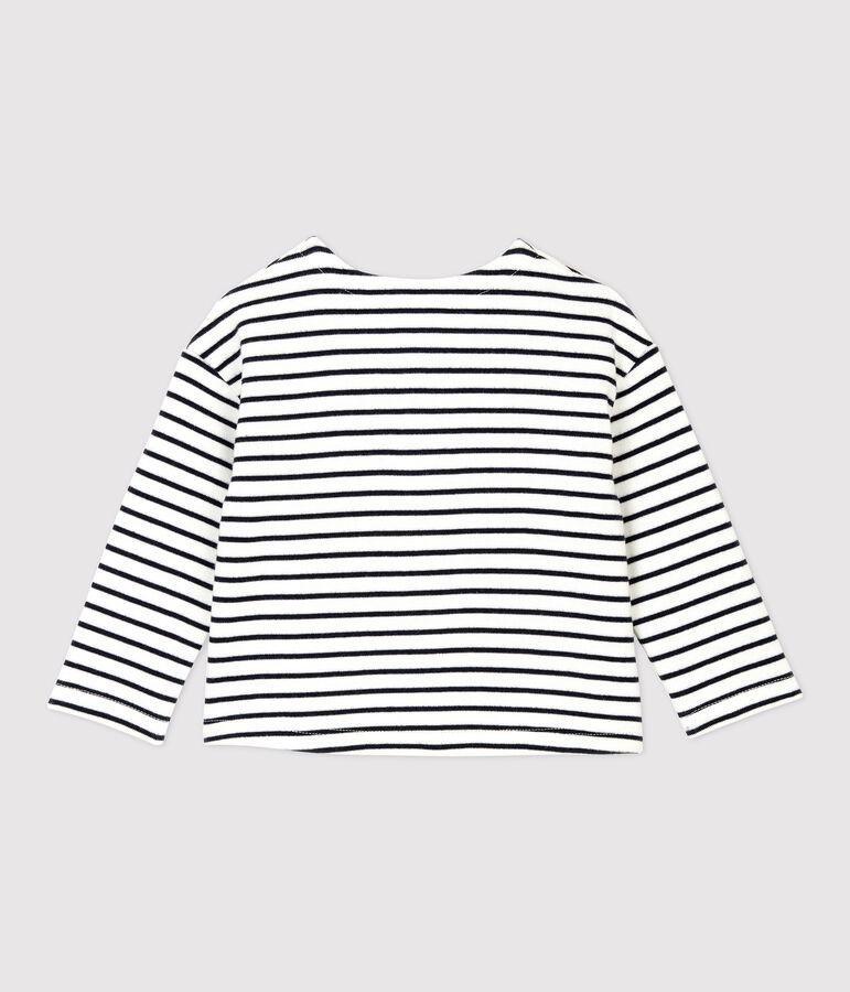 Babies' Fleece Cardigan white/blue