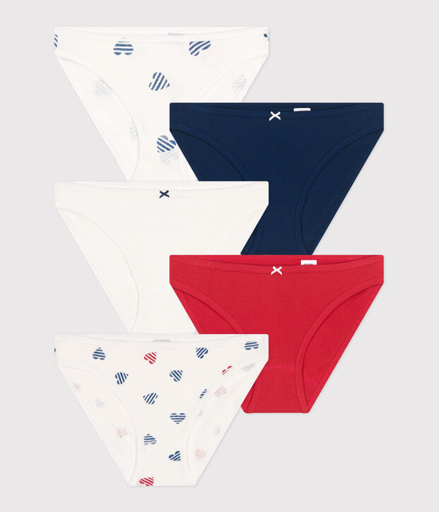 Women's heart print cotton pants - 5-Pack multicolor