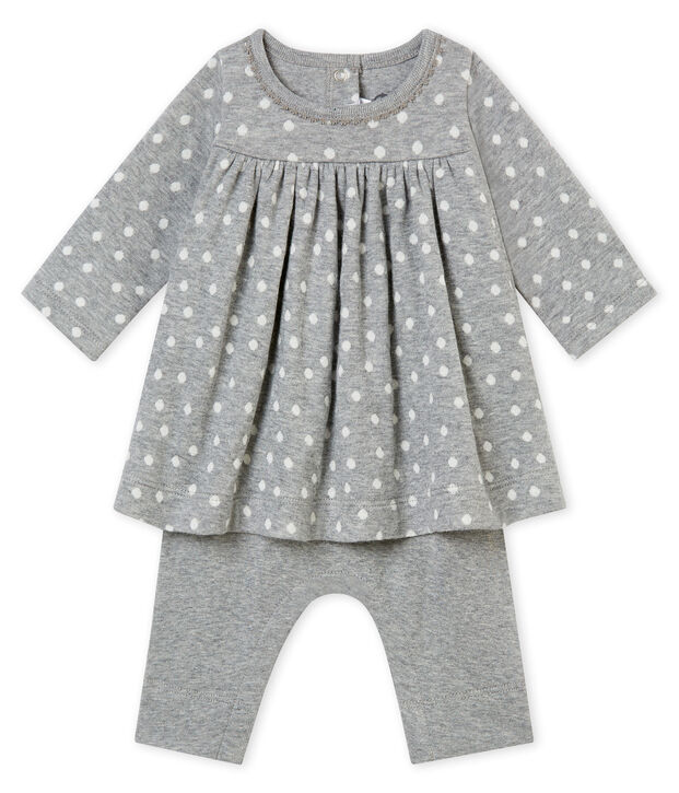 Baby girl's leggings dress grey/multicolor