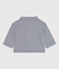 Babies' Stripy Cropped Jacket MEDIEVAL blue/MARSHMALLOW white