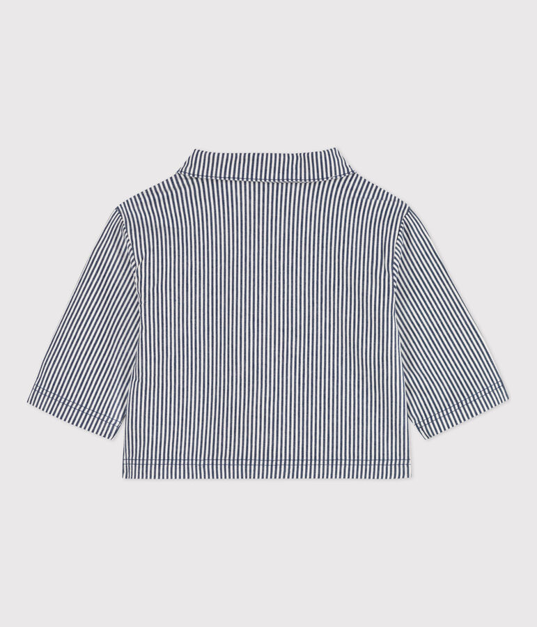 Babies' Stripy Cropped Jacket blue/white