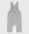 Babies' long dungarees in plain thick cotton FUMEE CHINE grey
