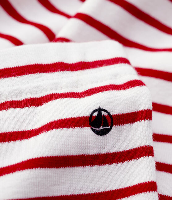 Babies' Cotton Leggings MARSHMALLOW white/TERKUIT red