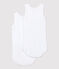 Babies' White Sleeveless Bodysuit - 2-Pack variante 1