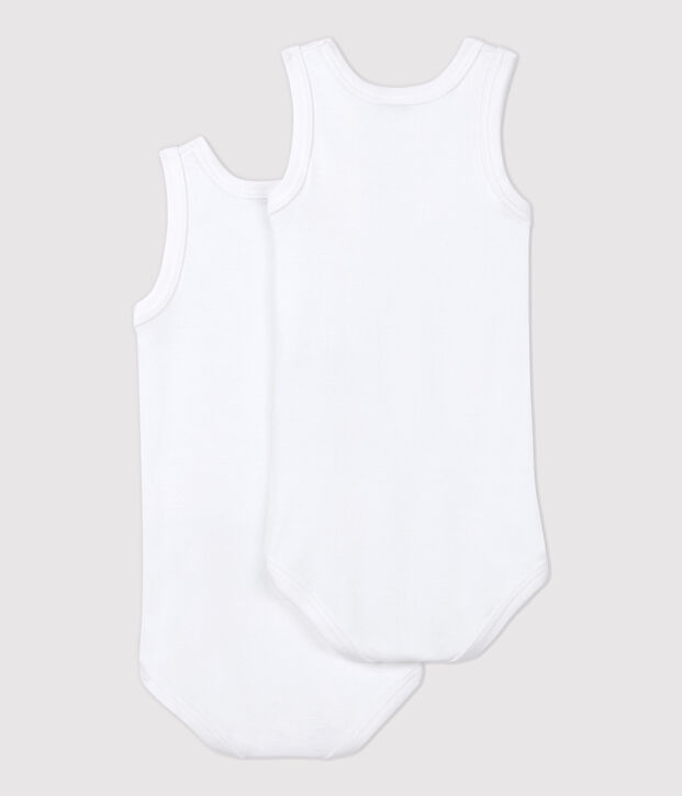 Babies' White Sleeveless Bodysuit - 2-Pack multicolor