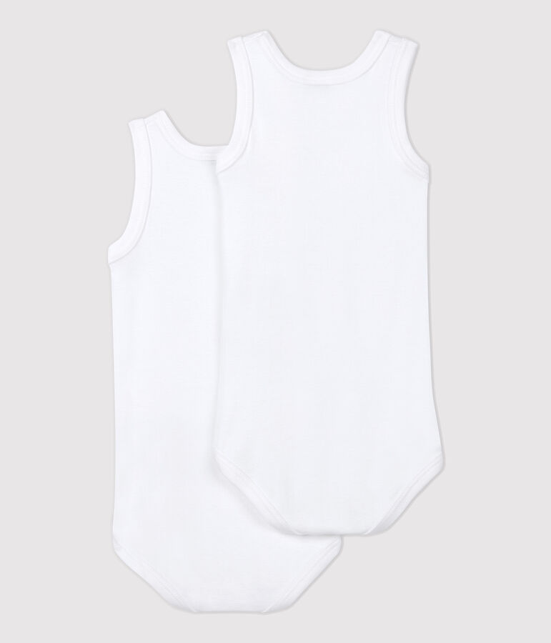 Babies' White Sleeveless Bodysuit - 2-Pack multicolor