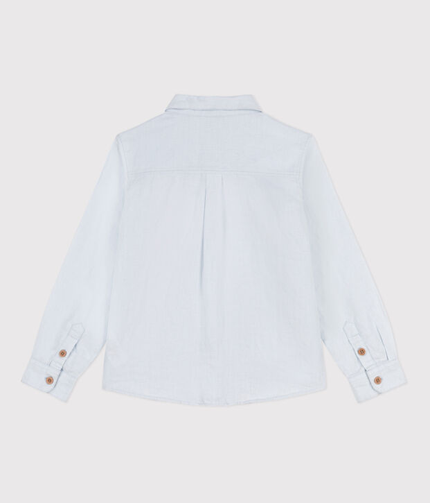 Boys' Long-Sleeved Linen Shirt blue