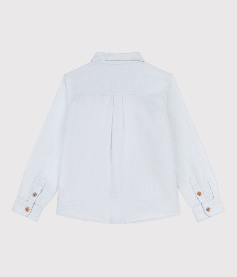 Boys' Long-Sleeved Linen Shirt blue