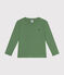 Children's long-sleeved rib knit unisex t-shirt PALMERAIE green