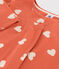 Women's Heart Themed Cotton Pyjamas BRANDY /AVALANCHE