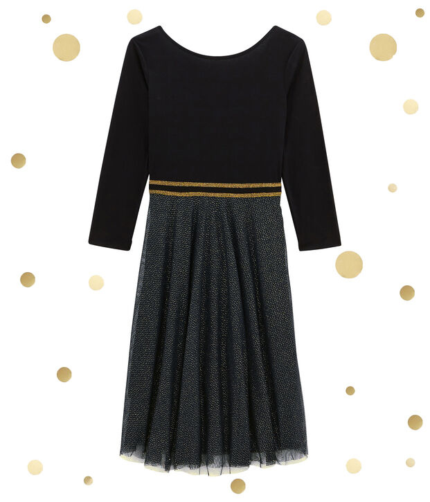 women's dual fabric dress black/yellow