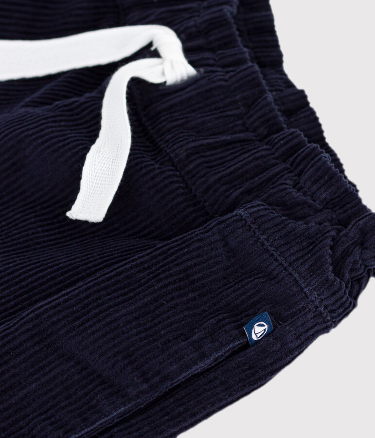 Children's plain corduroy shorts blue