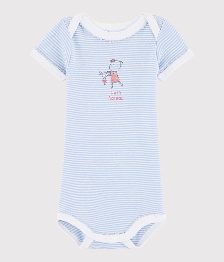 Baby Girls' Short-Sleeved Bodysuit purple/white