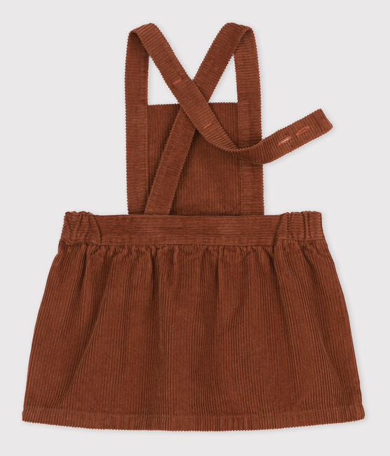 Babies' Large Corduroy Velour Dress CINA brown