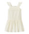Girl's lace and cotton dress for special occasions MARSHMALLOW white