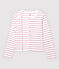 Women's Striped Linen and Cotton Blend Cardigan MARSHMALLOW white/BOHEME pink