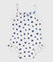 Babies' one-piece heart print ruffled swimsuit. white/blue