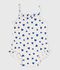 Babies' one-piece heart print ruffled swimsuit. white/blue
