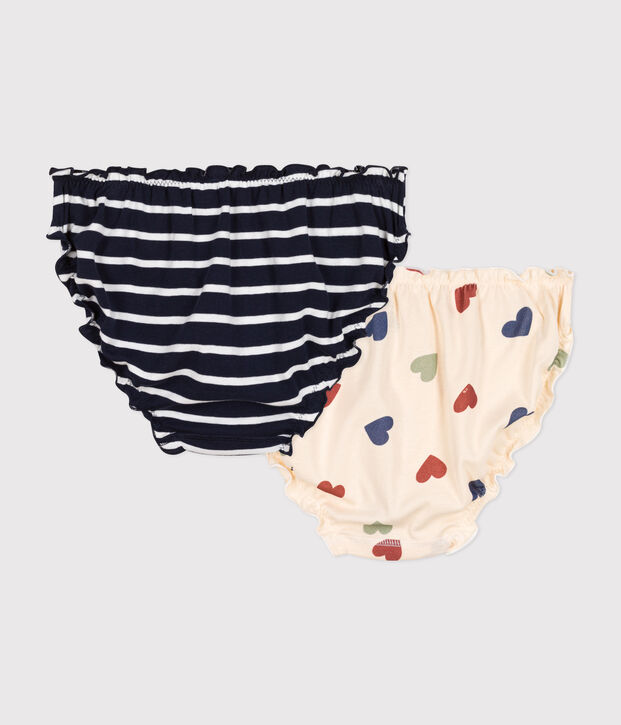 Women's ruffled cotton briefs - 2-pack multicolor