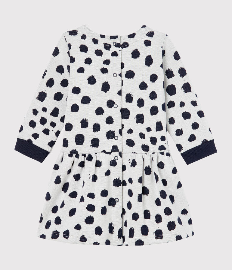 Baby Girls' Long-Sleeved Dress by Jean Jullien white/DOTTIES