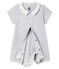 Babies Short Ribbed Bodyjama POUSSIERE grey/MARSHMALLOW white