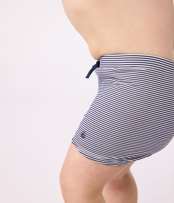 Babies' Swim Shorts MEDIEVAL blue/MARSHMALLOW white