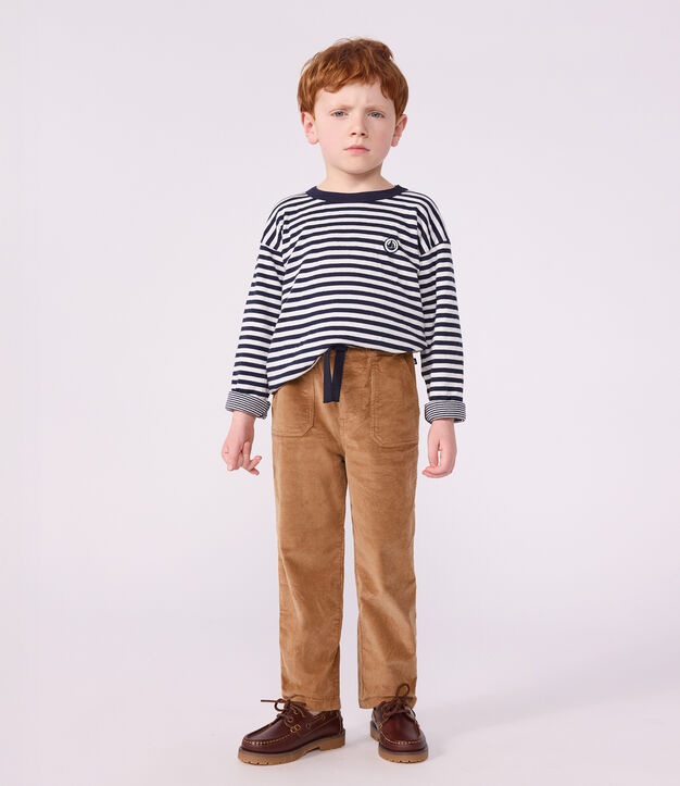 Children's straight corduroy trousers LATTE