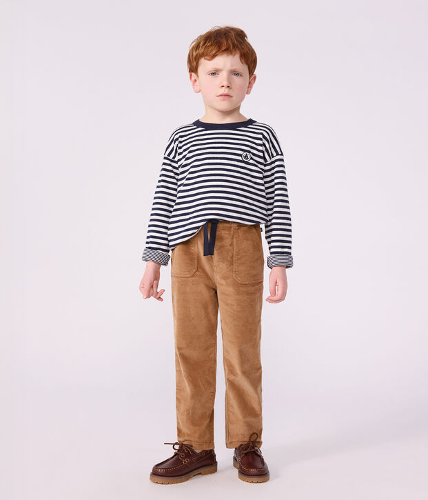 Children's straight corduroy trousers LATTE