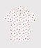 Boys' short-sleeved cotton polo shirt MARSHMALLOW white/MULTICO white