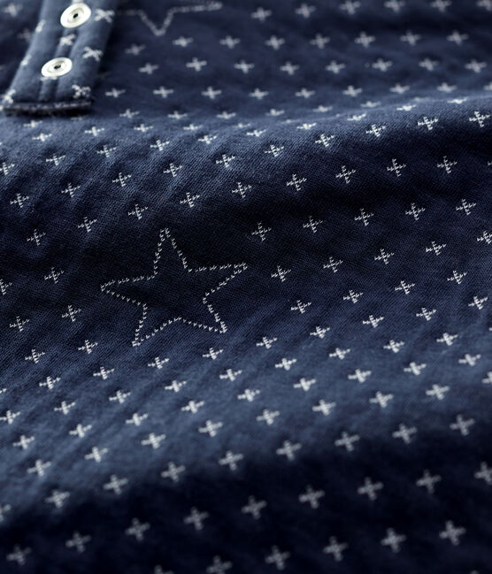 Babies' Starry Organic Cotton Quilted Dungarees SMOKING blue