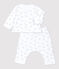 Babies' Marmot Patterned Organic Cotton Clothing - 2-Pack MARSHMALLOW white/GRIS grey