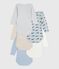 Pack of babies' long-sleeved whale-print cotton bodies variante 1