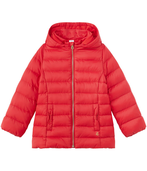 Girl's hooded padded jacket red