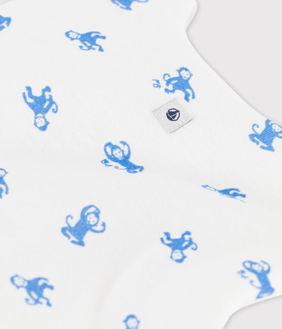 Babies' Organic Cotton Sleeping Bag MARSHMALLOW white/BRASIER blue