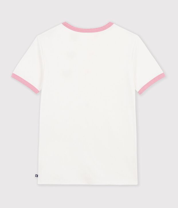 Women's short-sleeved plain cotton T-shirt white