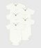 Pack of babies' plain cotton short-sleeved crossover bodies variante 1