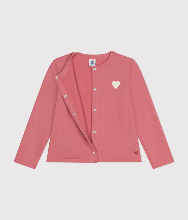 Girls' fleece cardigan pink