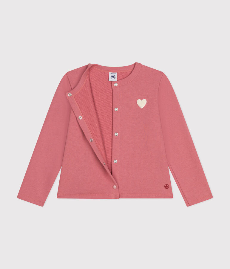 Girls' fleece cardigan pink