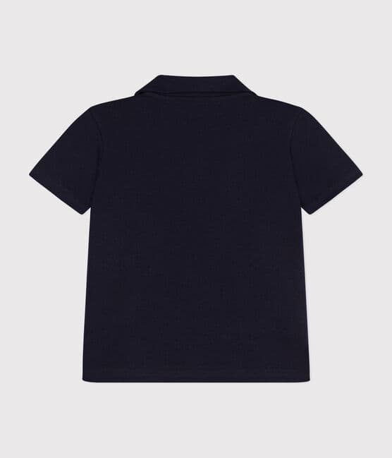 Boys' Short-Sleeved Cotton Polo Shirt SMOKING blue
