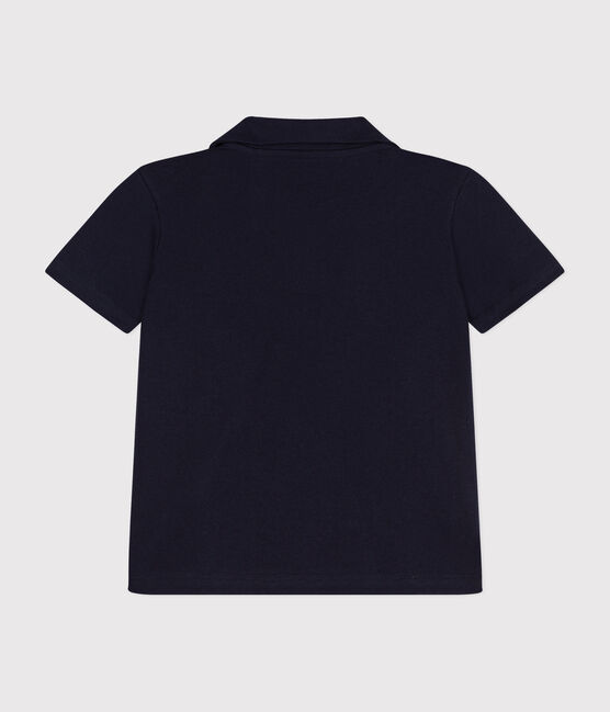 Boys' Short-Sleeved Cotton Polo Shirt SMOKING blue