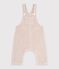 Babies' long-leg dungarees in plain corduroy Ecru