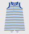 Babies' Striped Rib-Knit Playsuit AVALANCHE blue/PERSE white